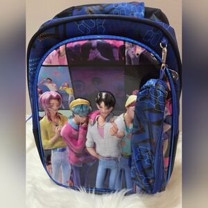 Saja Boys Colorful Character 3D Backpack with Blue Accents